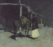 Frederic Remington Waiting in the Moonlight (mk43) china oil painting reproduction